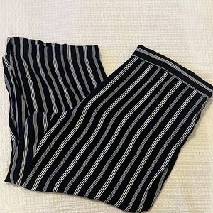 Loft wide leg striped crop pants
